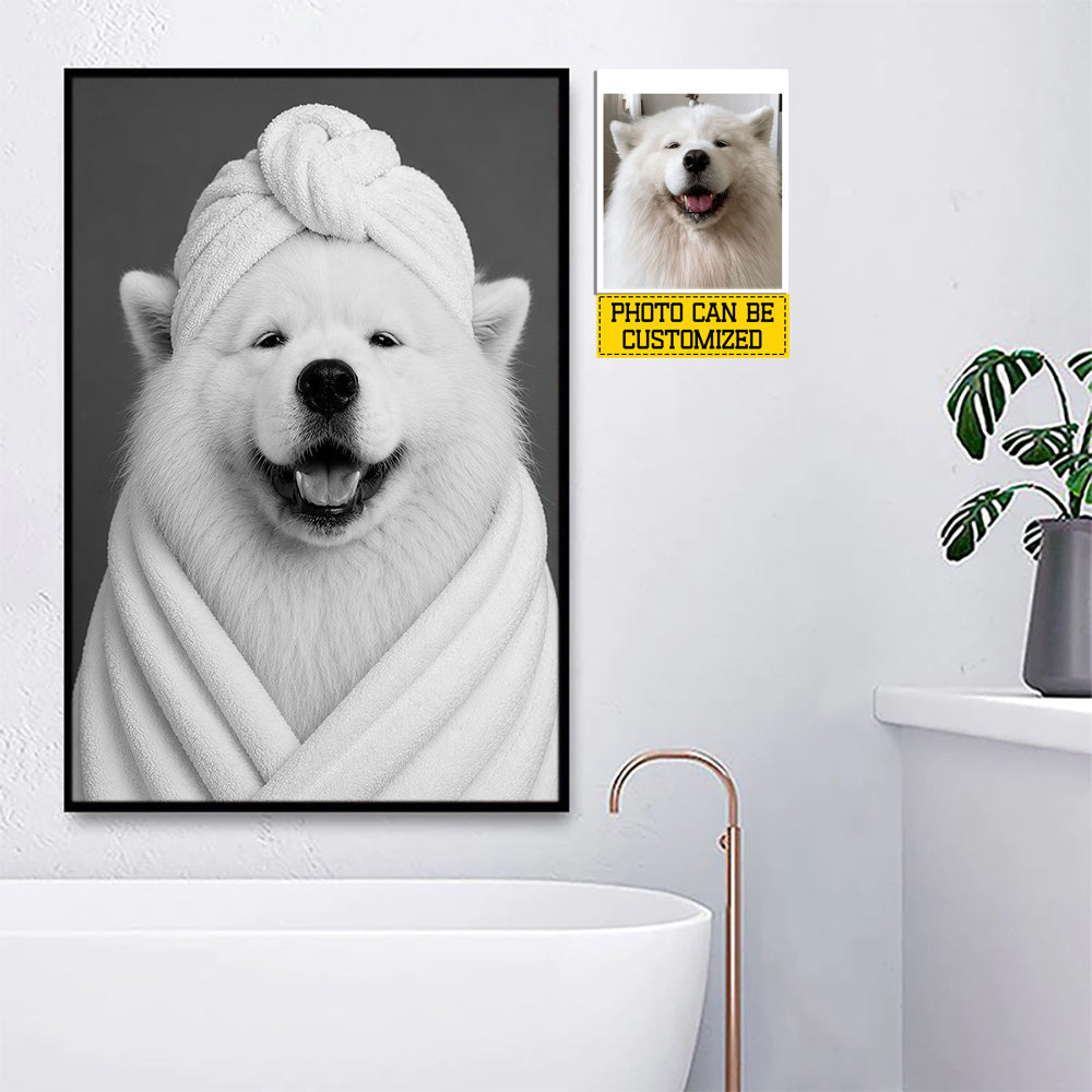 Personalized Dog Toilet Canvas Painting, Too Clean To Handle Life Bathroom Wall Art Decor, Restroom Poster Gift For Dog Lover