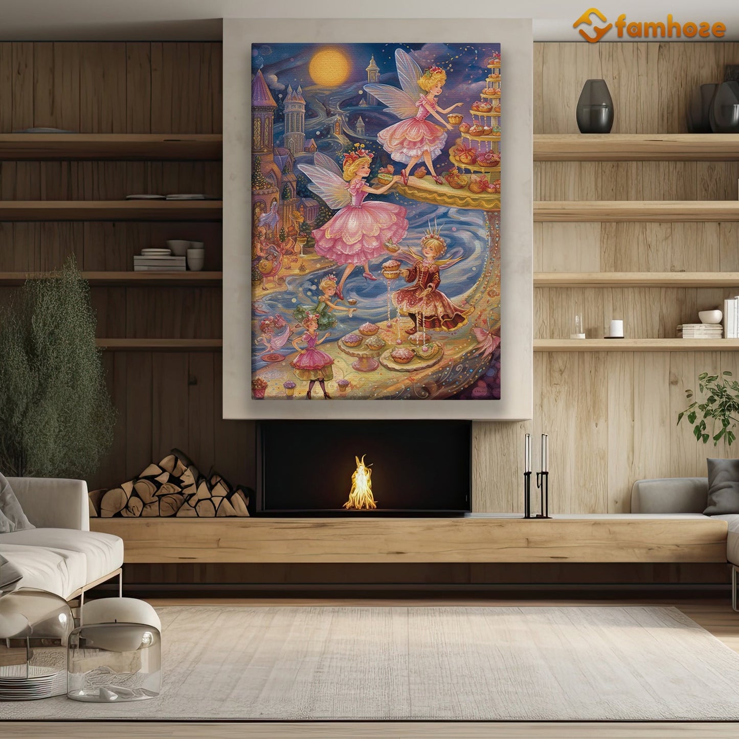 A Dance of Desserts and Delight in a Fairyland Night Christmas Canvas Painting, Xmas Wall Art Decor - Christmas Poster Gift