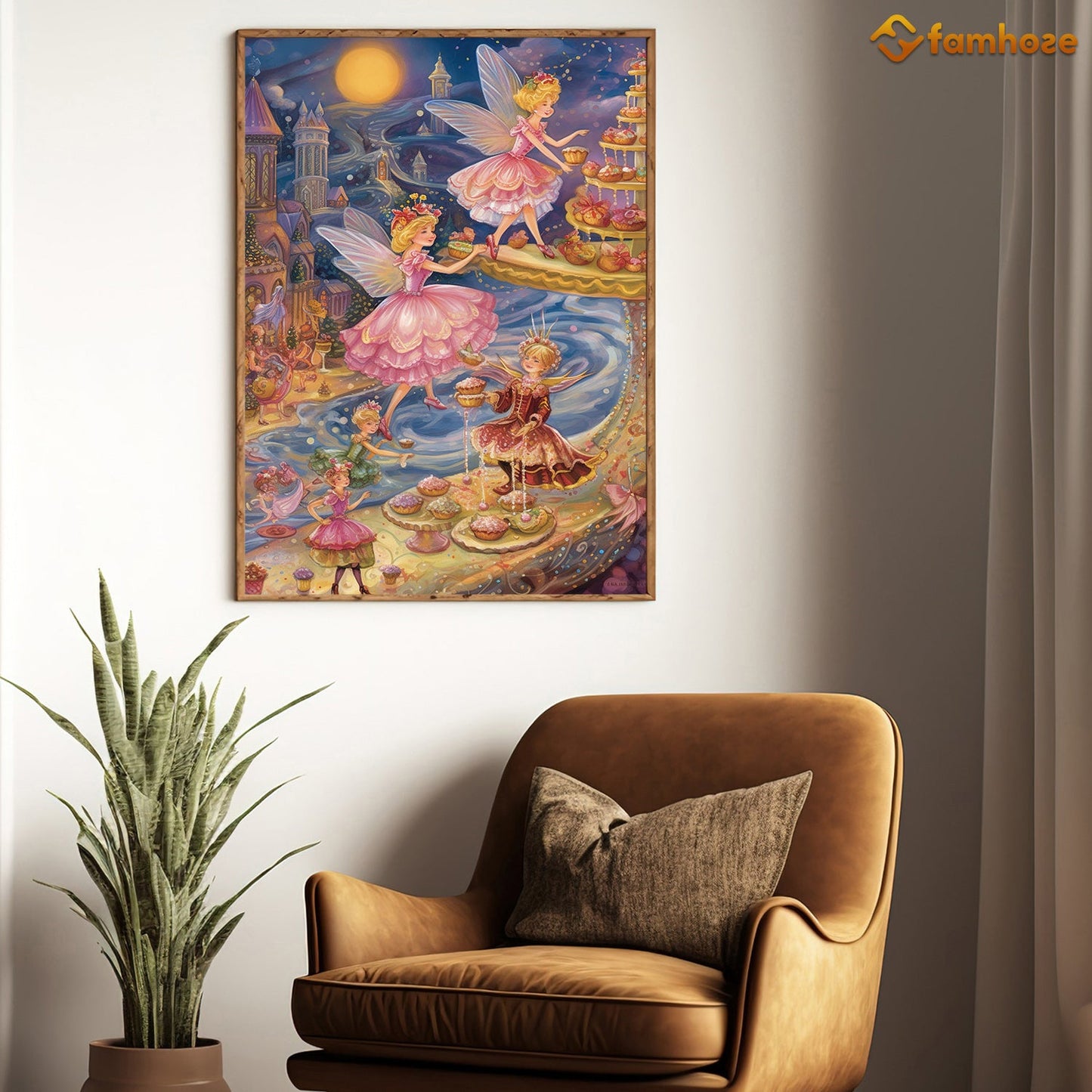 A Dance of Desserts and Delight in a Fairyland Night Christmas Canvas Painting, Xmas Wall Art Decor - Christmas Poster Gift