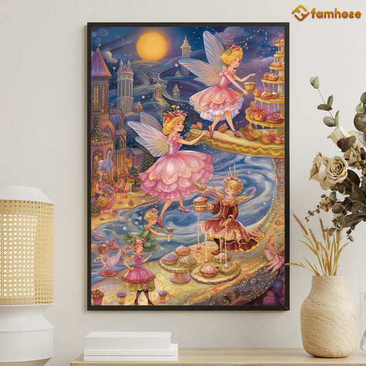 A Dance of Desserts and Delight in a Fairyland Night Christmas Canvas Painting, Xmas Wall Art Decor - Christmas Poster Gift