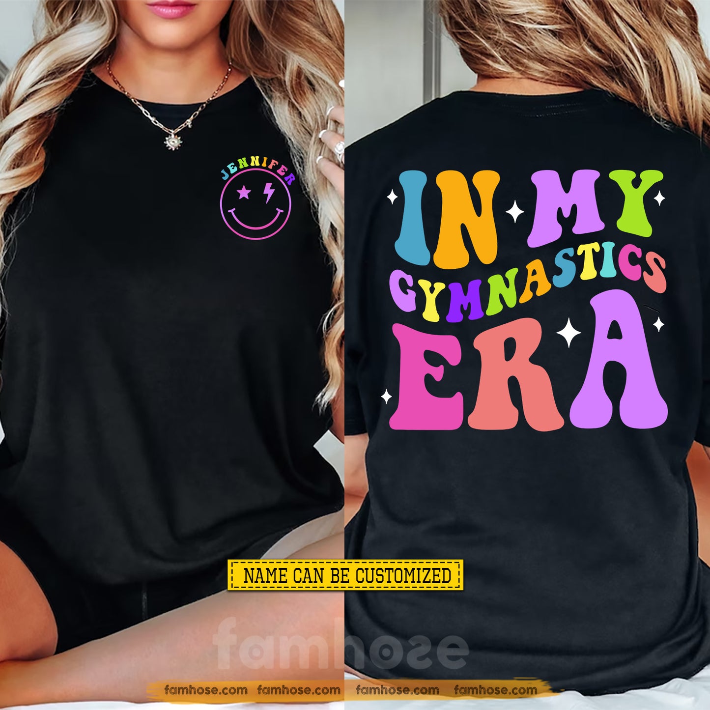 Personalized Gymnastics Girl Two-sided T-shirt, In My Gymnast Era Sport Tees Gift For Gymnastics Lover