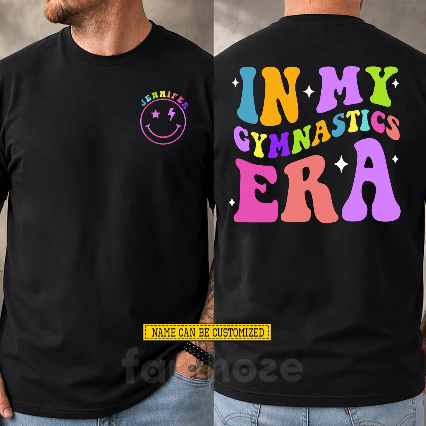 Personalized Gymnastics Girl Two-sided T-shirt, In My Gymnast Era Sport Tees Gift For Gymnastics Lover