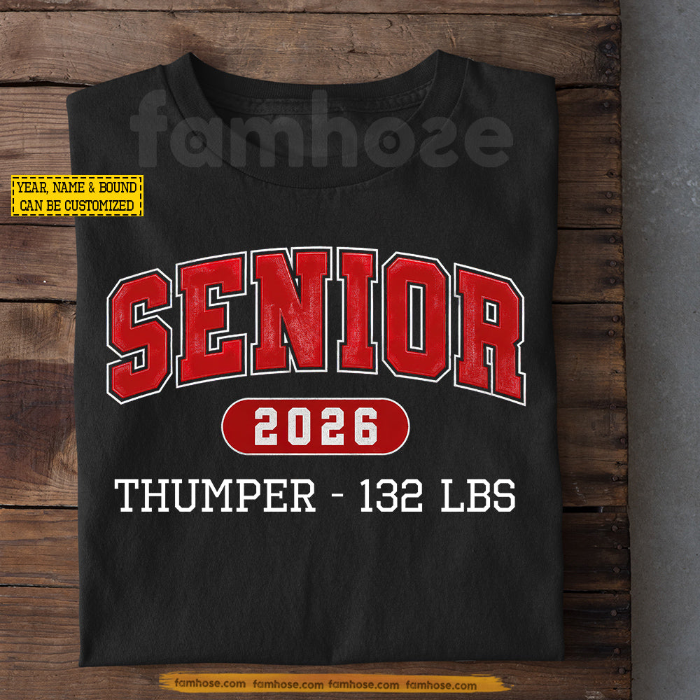 Funny Personalized Wrestling Senior T-shirt, One Final Season Graduation Tees Graduation Gift For Wrestling Lover