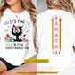 Funny Personalized School Teacher & Cat Two-sided T-shirt, It's Fine I'm Fine Everything Is Fine Tees Gift For Teacher Lover, Cat Lover