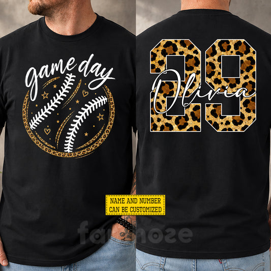 Personalized Softball Two-sided T-shirt, Game Day Sport Tees Gift For Softball Lover