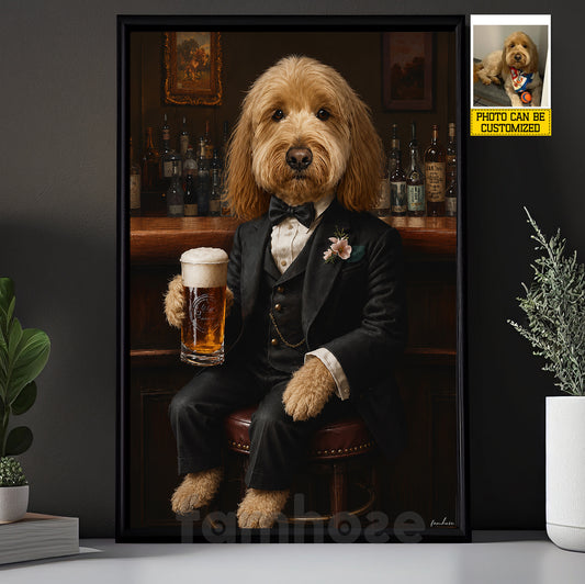 Personalized Dog & Beer Canvas Painting, Every Dog Deserves a Pint Wall Art Decor, Poster Gift For Dog & Beer Lover
