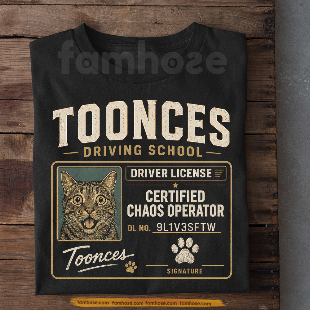 Funny Toonces The Driving Cat T-shirt, Toonces Driving School Tees Gift For Cat Lover