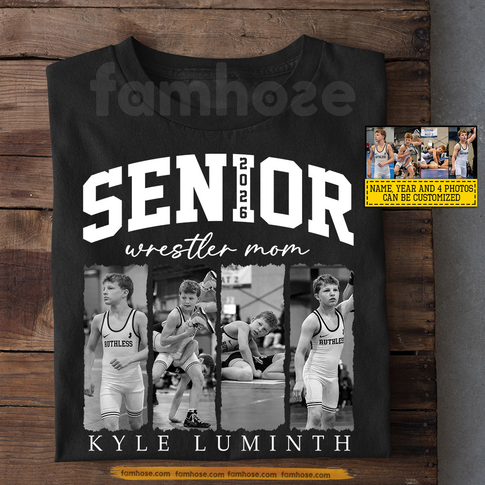 Personalized Wrestling Mom Senior T-shirt, Every Match Every Moment Every Memory Senior Graduation Tees Graduation Gift For Wrestling Lover
