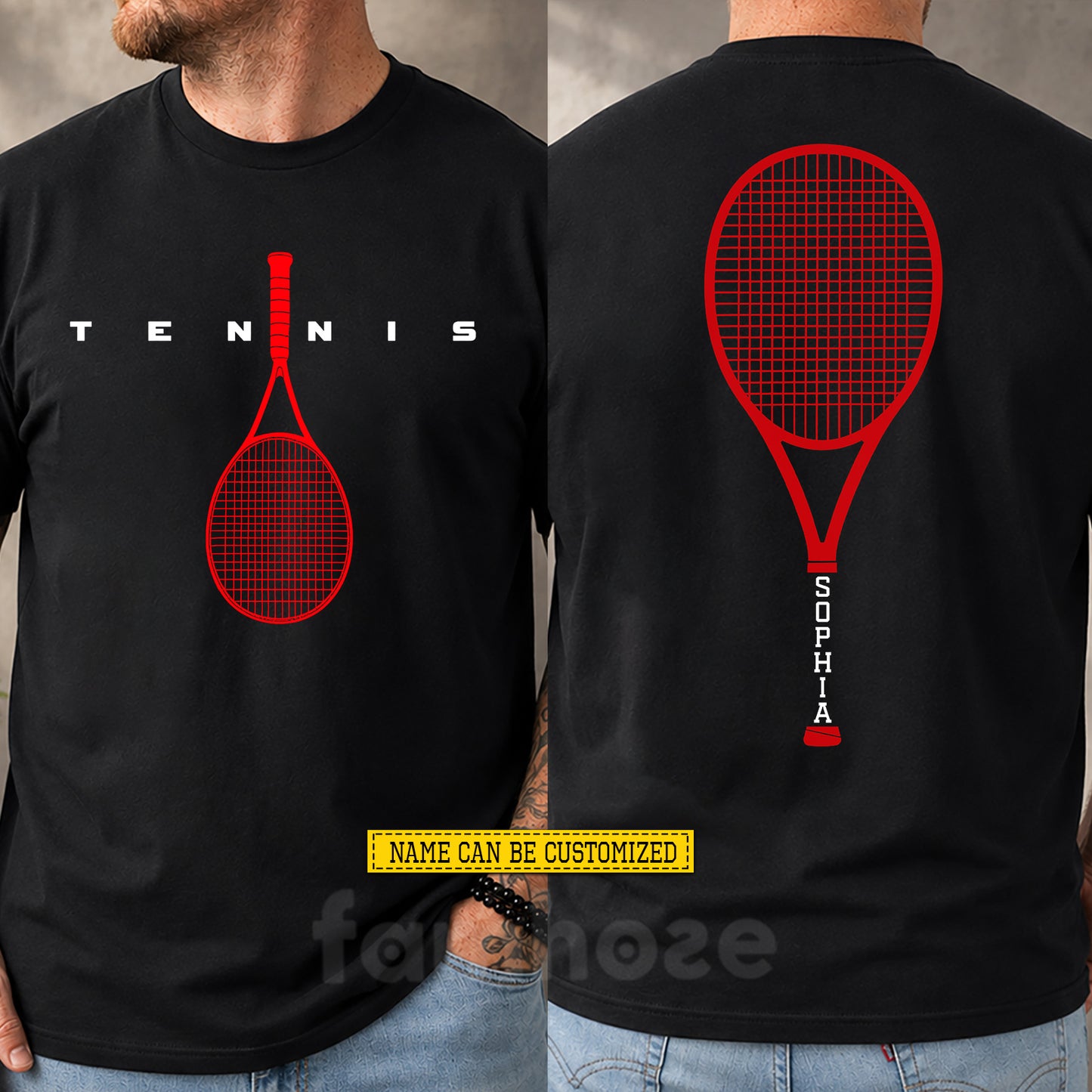 Personalized Tennis Two-sided T-shirt, Built For The Baseline Sport Tees Gift For Tennis Lover