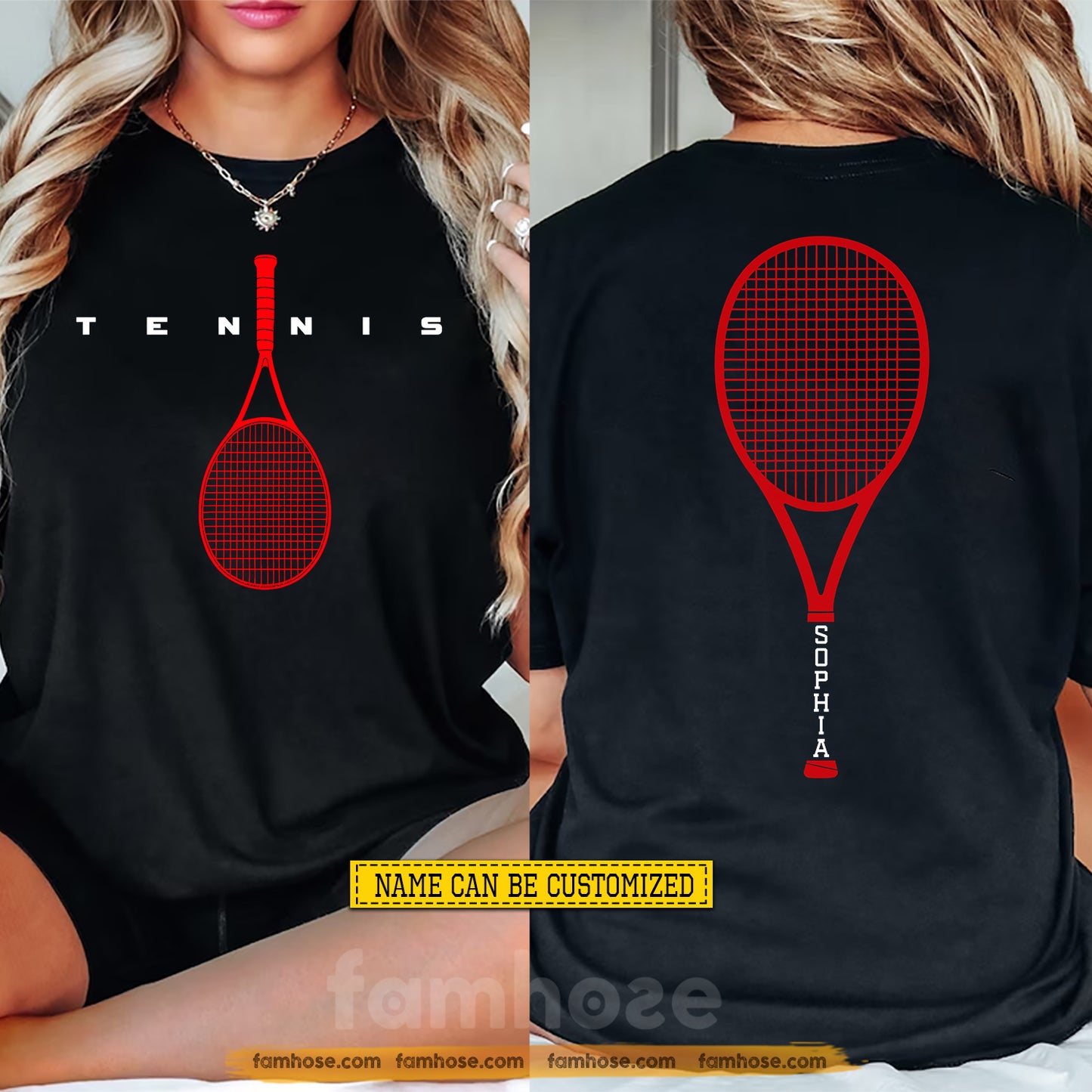 Personalized Tennis Two-sided T-shirt, Built For The Baseline Sport Tees Gift For Tennis Lover