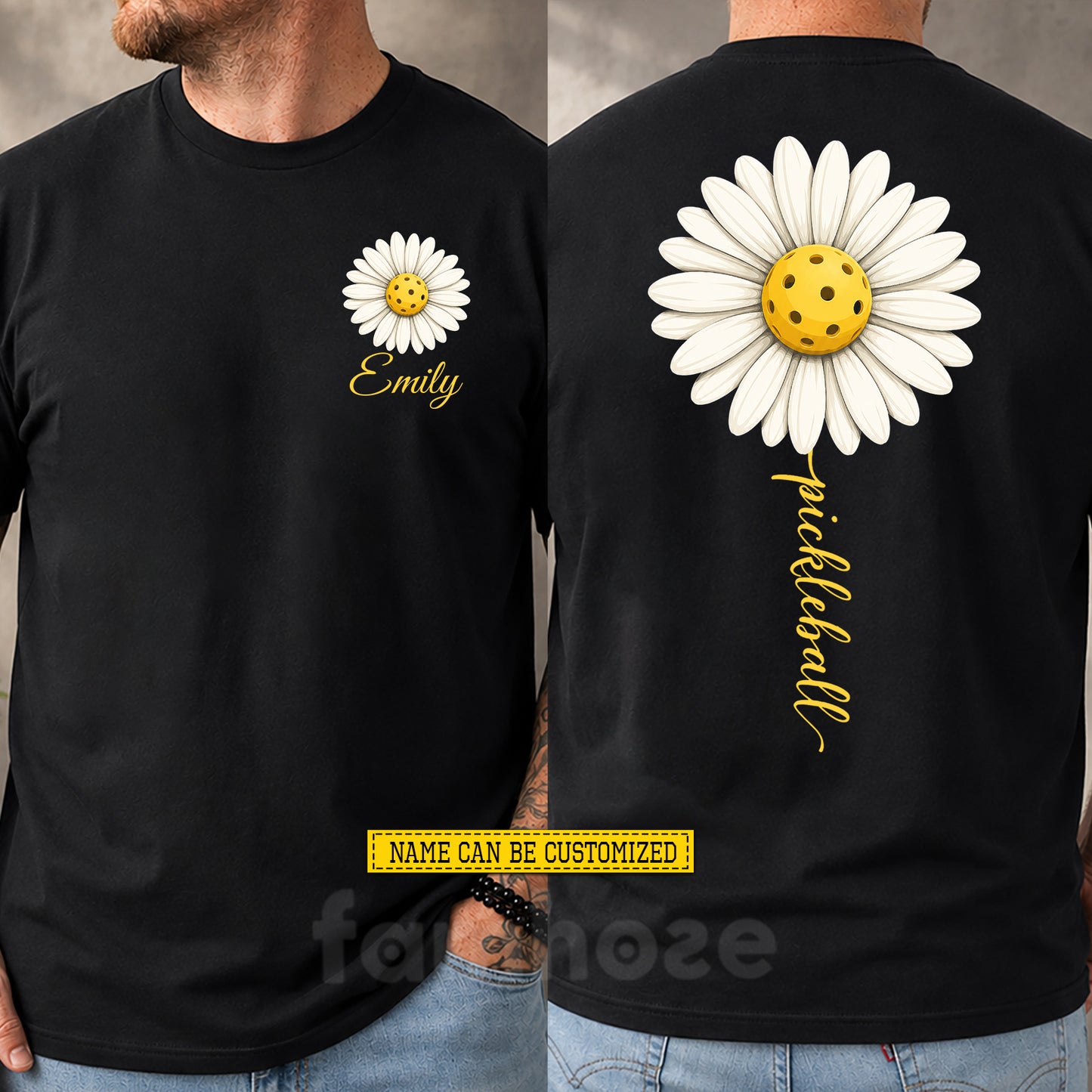 Personalized Pickleball Two-sided T-shirt, Pickleball Blooms Sport Tees Gift For Pickleball Lover