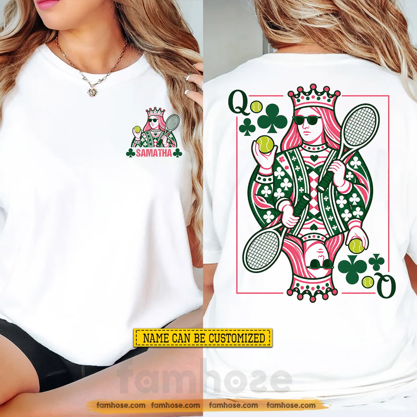 Personalized Tennis Two-sided T-shirt, Ace Like A Queen Sport Tees Gift For Tennis Lover
