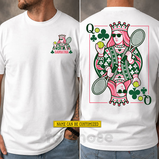 Personalized Tennis Two-sided T-shirt, Ace Like A Queen Sport Tees Gift For Tennis Lover