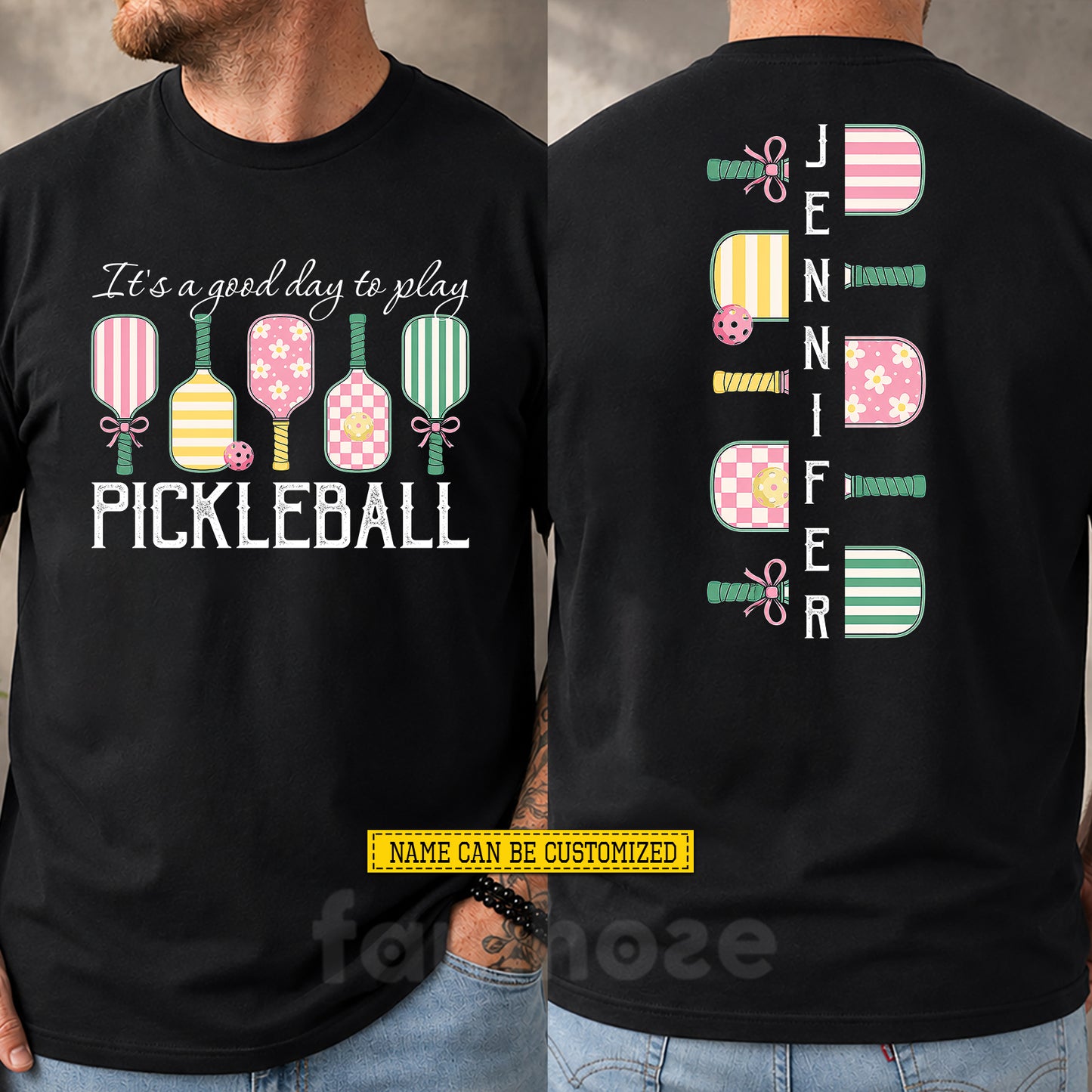 Personalized Pickleball Two-sided T-shirt, It's A Good Day To Play Pickleball Sport Tees Gift For Pickleball Lover