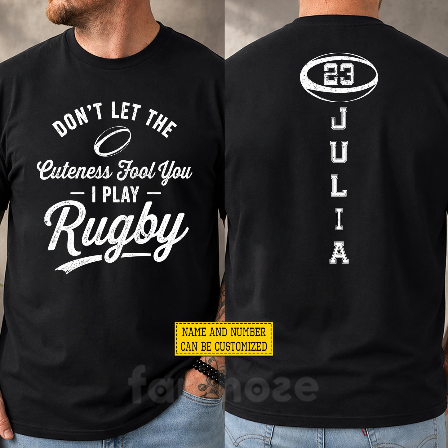 Personalized Rugby Two-sided T-shirt, Don't Let The Cuteness Fool You Sport Tees Gift For Rugby Lover