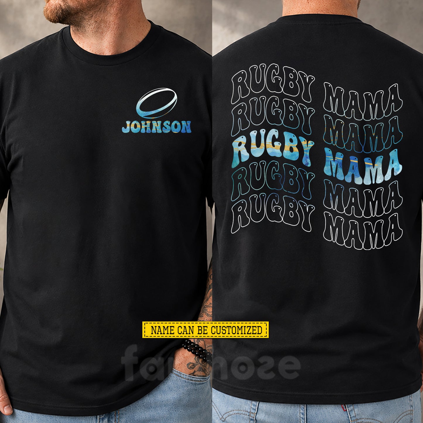 Personalized Rugby Two-sided T-shirt, Rugby Mama Sport Tees Gift For Rugby Lover