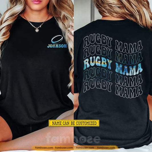 Personalized Rugby Two-sided T-shirt, Rugby Mama Sport Tees Gift For Rugby Lover