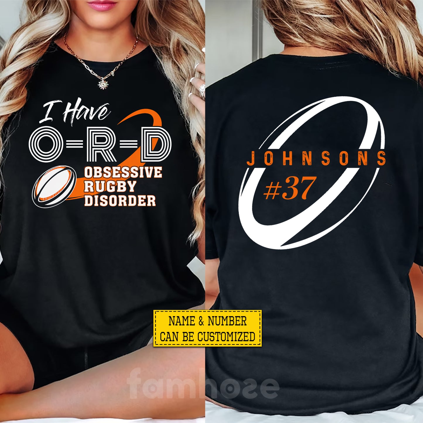 Personalized Rugby Two-sided T-shirt, Obsessive Rugby Disorder Sport Tees Gift For Rugby Lover