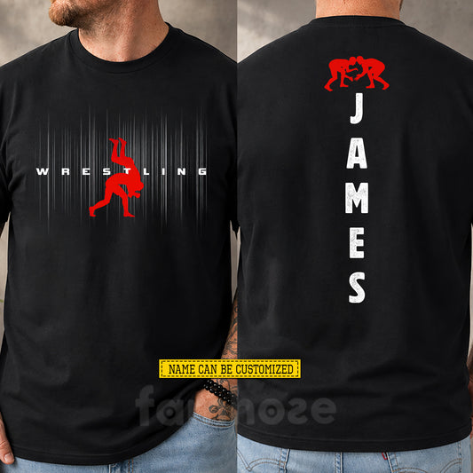 Personalized Wrestling Two-sided T-shirt, Dominate The Mat Sport Tees Gift For Wrestling Lover