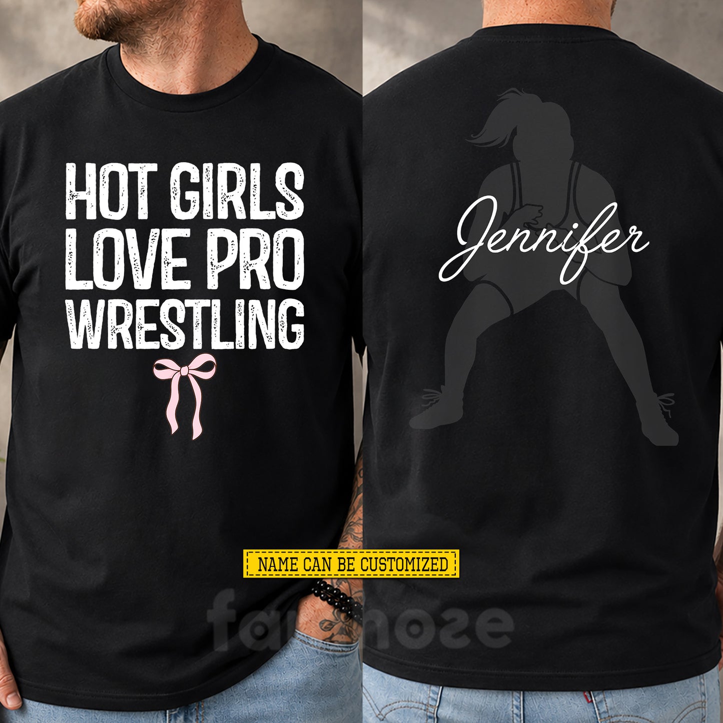 Personalized Wrestling Two-sided T-shirt, Hot Girls Love Pro Wrestling Sport Tees Gift For Wrestling Lover