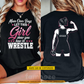 Personalized Wrestling Two-sided T-shirt, Let This Girl Show You How To Wrestle Sport Tees Gift For Wrestling Lover