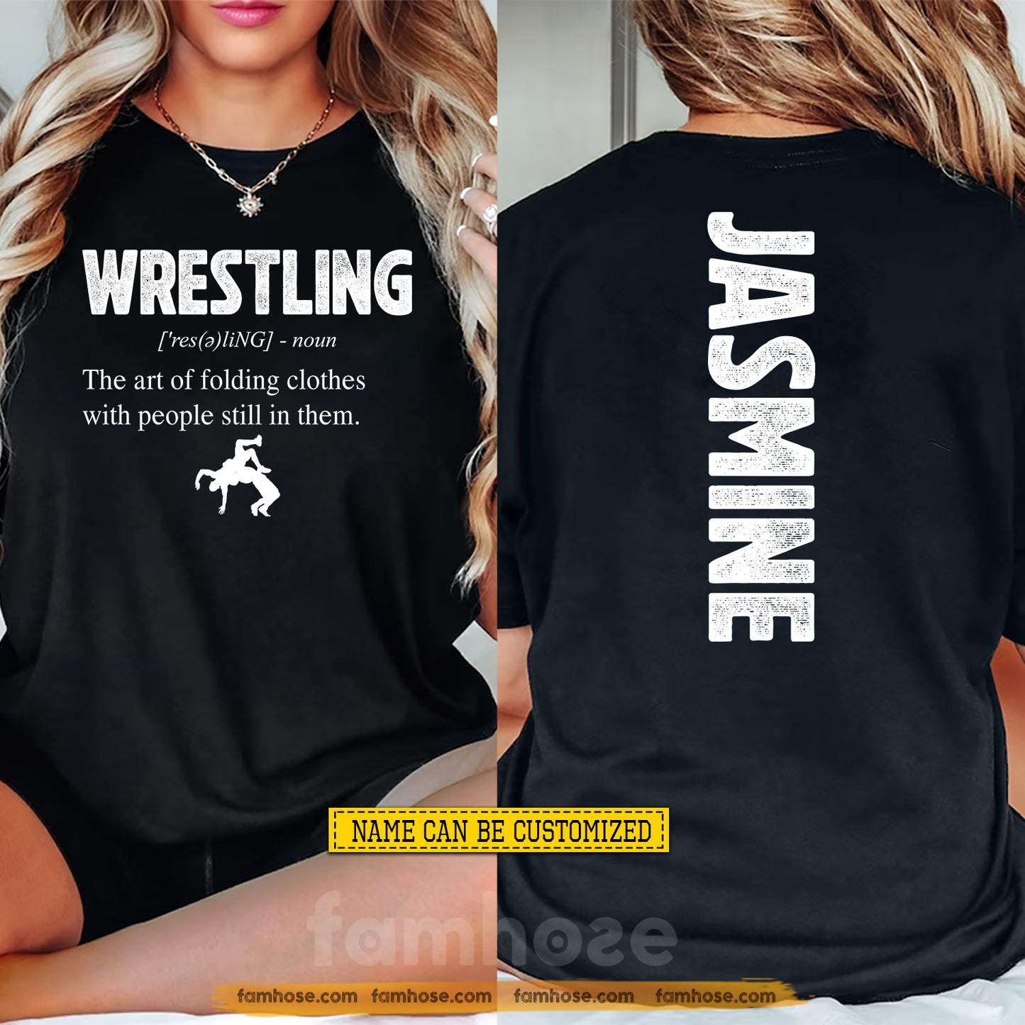 Personalized Wrestling Two-sided T-shirt, The Art Of Folding Clothes Sport Tees Gift For Wrestling Lover