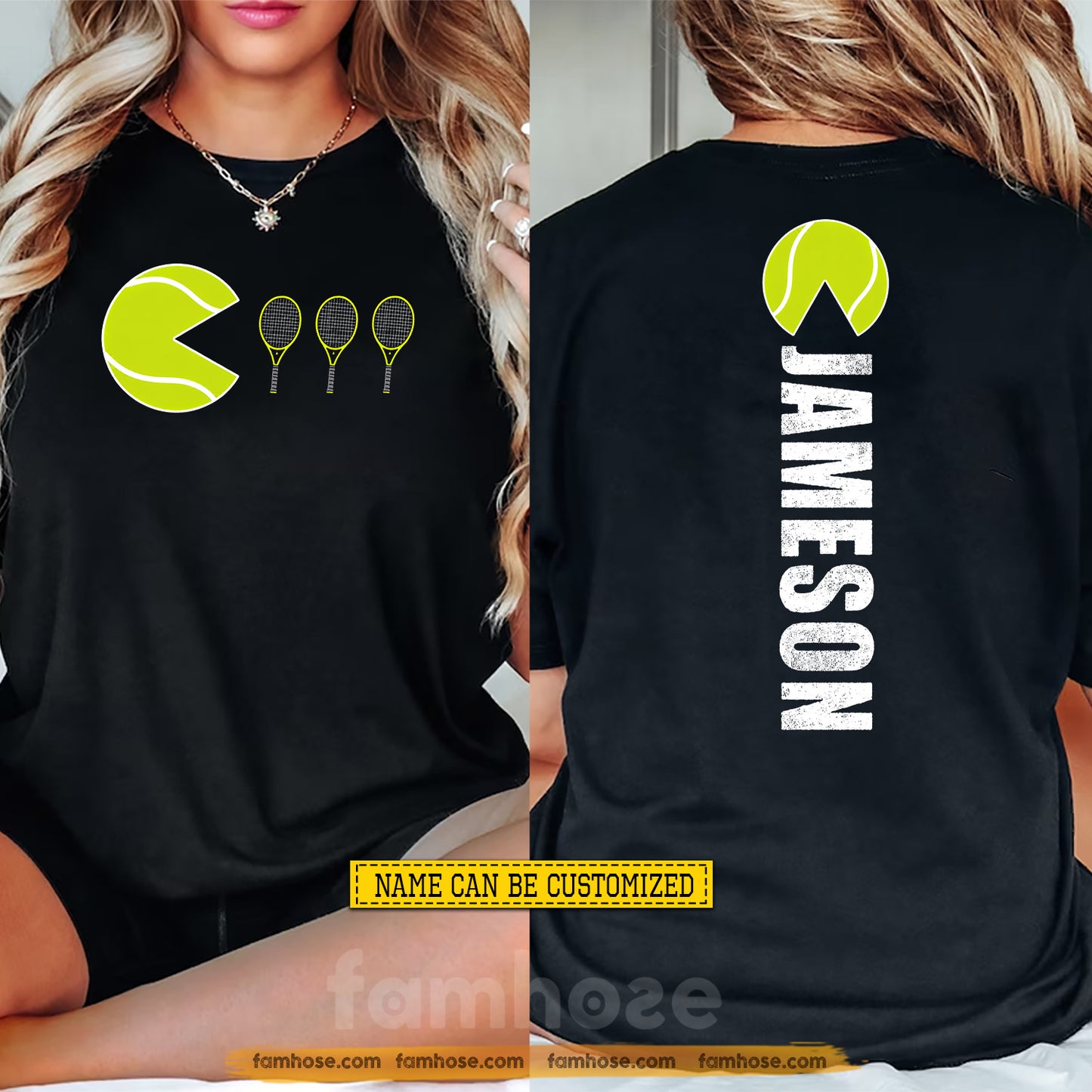 Personalized Tennis Two-sided T-shirt, Chasing Every Ball Sport Tees Gift For Tennis Lover