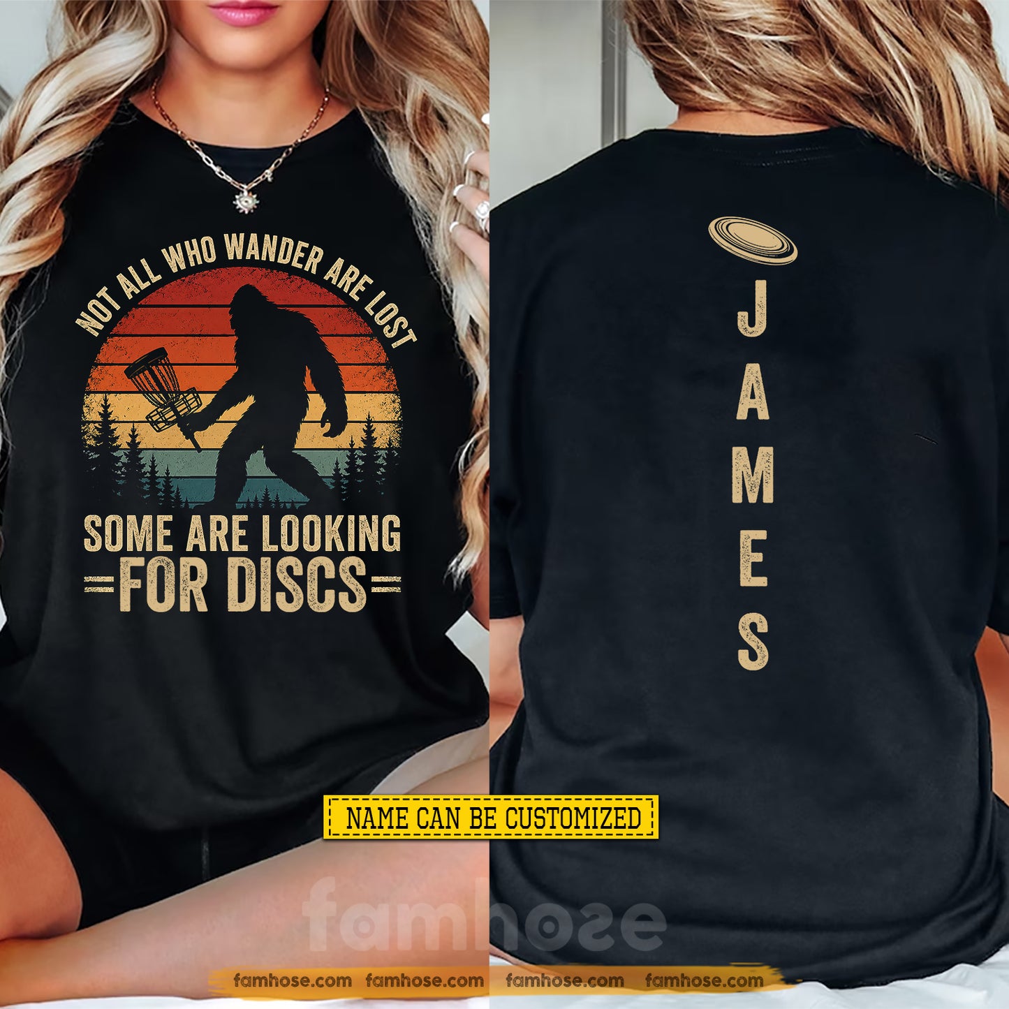 Personalized Disc Golf Two-sided T-shirt, Not All Who Wander Are Lost Tees Gift For Disc Golf Lover