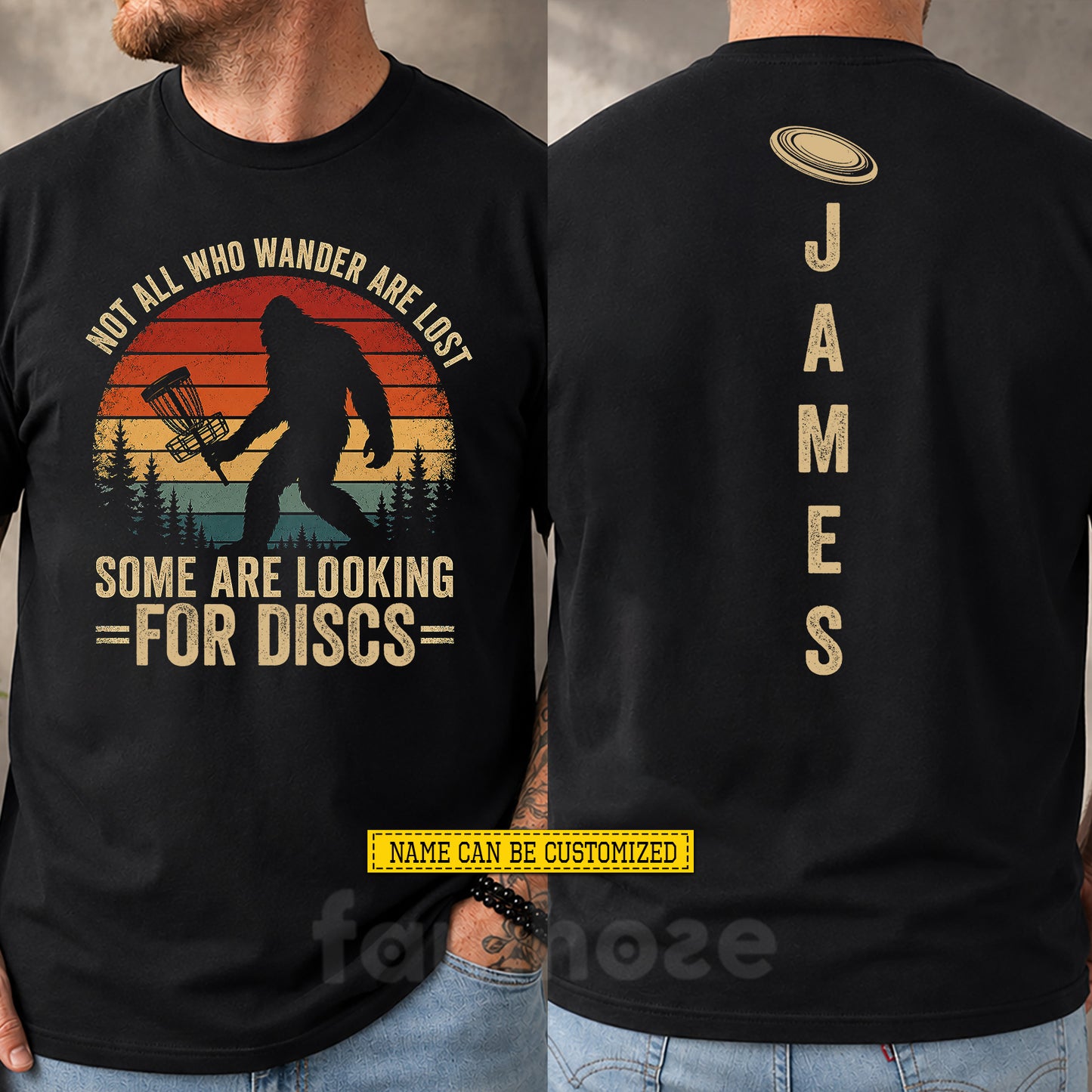 Personalized Disc Golf Two-sided T-shirt, Not All Who Wander Are Lost Tees Gift For Disc Golf Lover