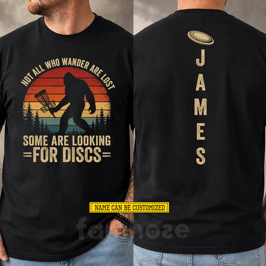 Personalized Disc Golf Two-sided T-shirt, Not All Who Wander Are Lost Tees Gift For Disc Golf Lover