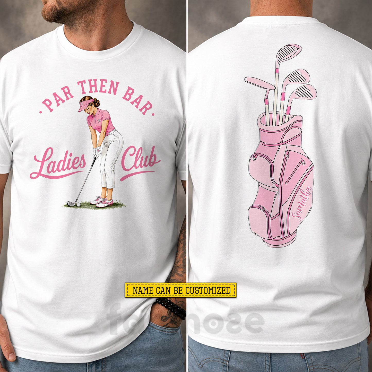 Personalized Golf Girl & Duck Two-sided T-shirt, Goose Mode: Rugby Edition Sport Tees Gift For Golf Lover