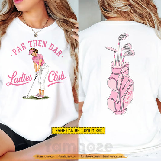 Personalized Golf Girl & Duck Two-sided T-shirt, Goose Mode: Rugby Edition Sport Tees Gift For Golf Lover