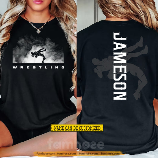 Personalized Wrestling Two-sided T-shirt, Finish The Fight Behind The Frog Sport Tees Gift For Wrestling Lover