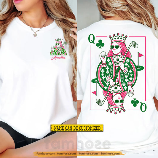 Personalized Golf Two-sided T-shirt, Queen Of The Fairway Sport Tees Gift For Golf Lover