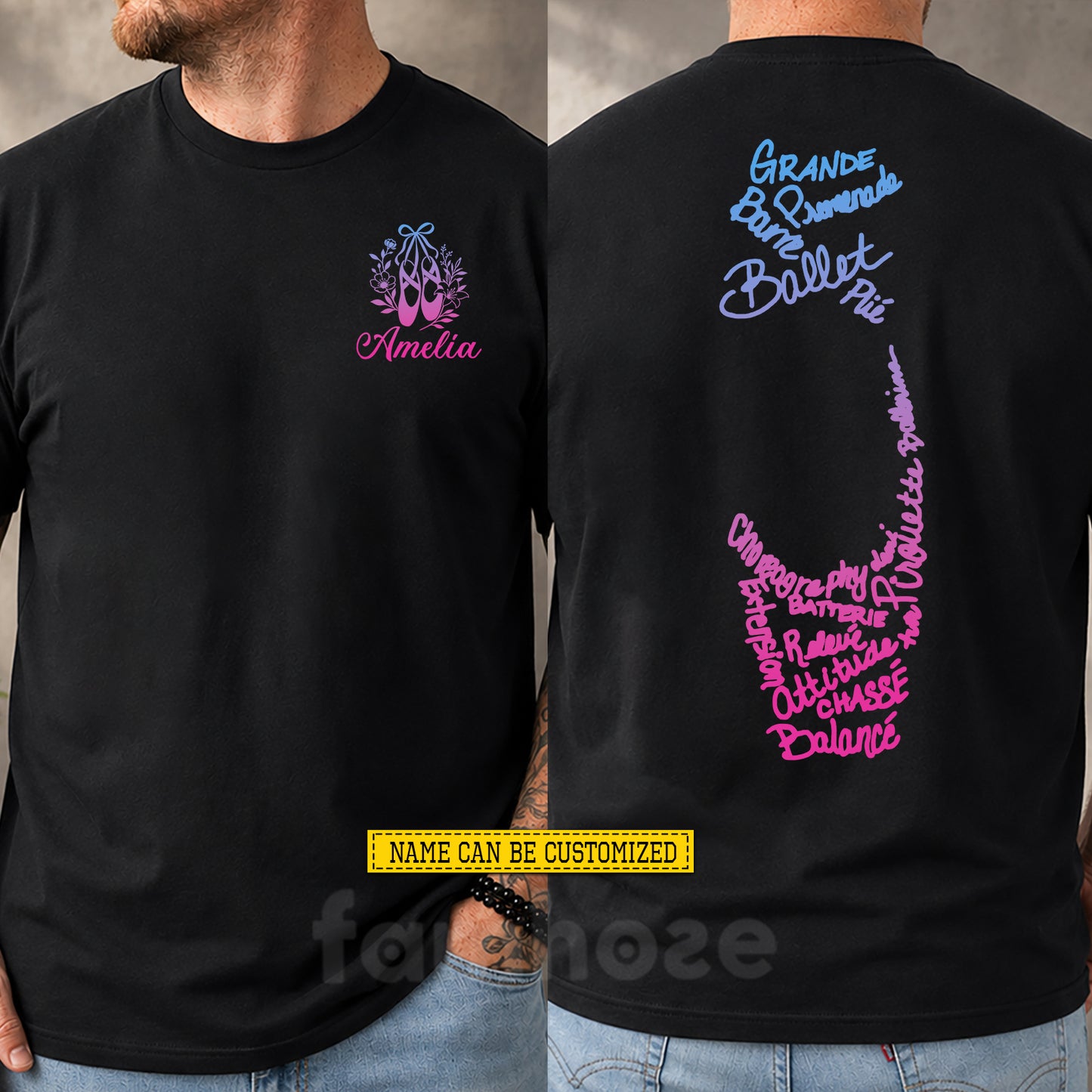 Personalized Ballet Two-sided T-shirt, Dance Is My Language Tees Gift For Ballet Lover