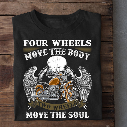 Motivational Biker T-shirt, Two Wheels Move The Soul, Gift For Motorcycle Lovers, Biker Tees