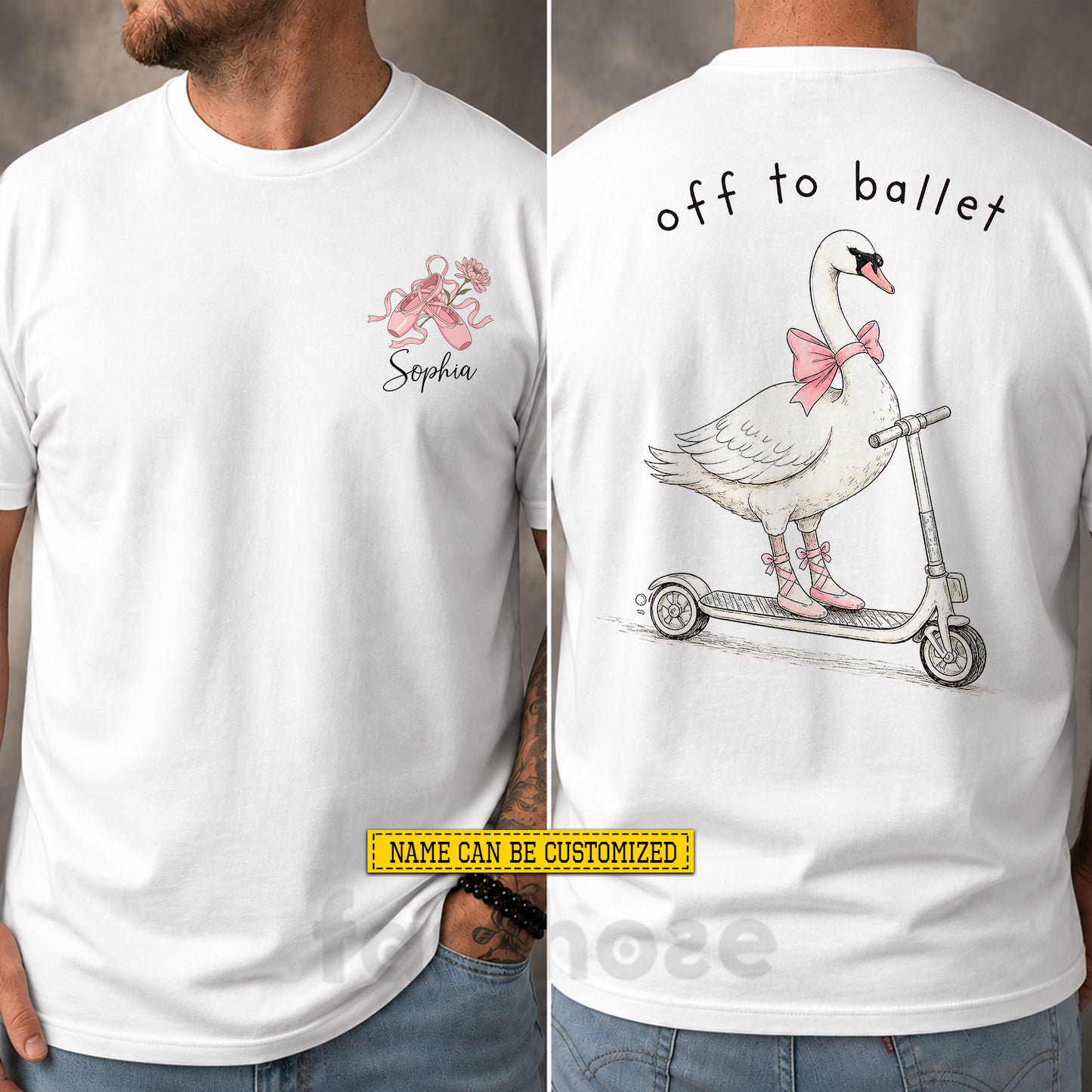 Personalized Ballet Two-sided T-shirt, Off To Ballet Tees Gift For Ballet Lover