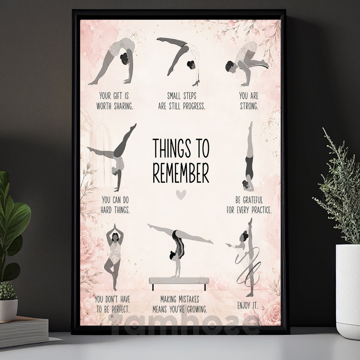 Gymnastics Girl Canvas Painting, Things To Remeber Sport Wall Art Decor, Poster Gift For Gymnastics Lover