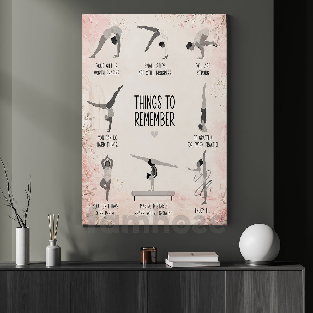 Gymnastics Girl Canvas Painting, Things To Remeber Sport Wall Art Decor, Poster Gift For Gymnastics Lover
