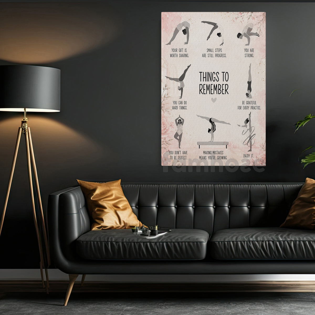 Gymnastics Girl Canvas Painting, Things To Remeber Sport Wall Art Decor, Poster Gift For Gymnastics Lover