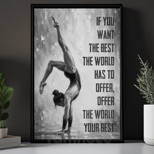 Gymnastics Girl Canvas Painting, If You Want The Best Sport Wall Art Decor, Poster Gift For Gymnastics Lover