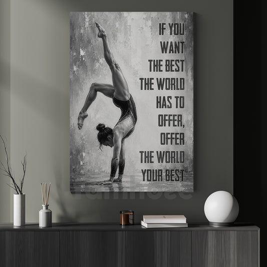 Gymnastics Girl Canvas Painting, If You Want The Best Sport Wall Art Decor, Poster Gift For Gymnastics Lover