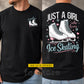 Personalized Ice Skating Girl Two-sided T-shirt, Just A Girl Who Loves Ice Skating Tees Gift For Ice Skating Lover