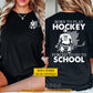 Personalized Hockey First Day Of School Two-sided T-shirt, Born To Play Hockey Back To School Sport Tees, Student Gift For Hockey Lover