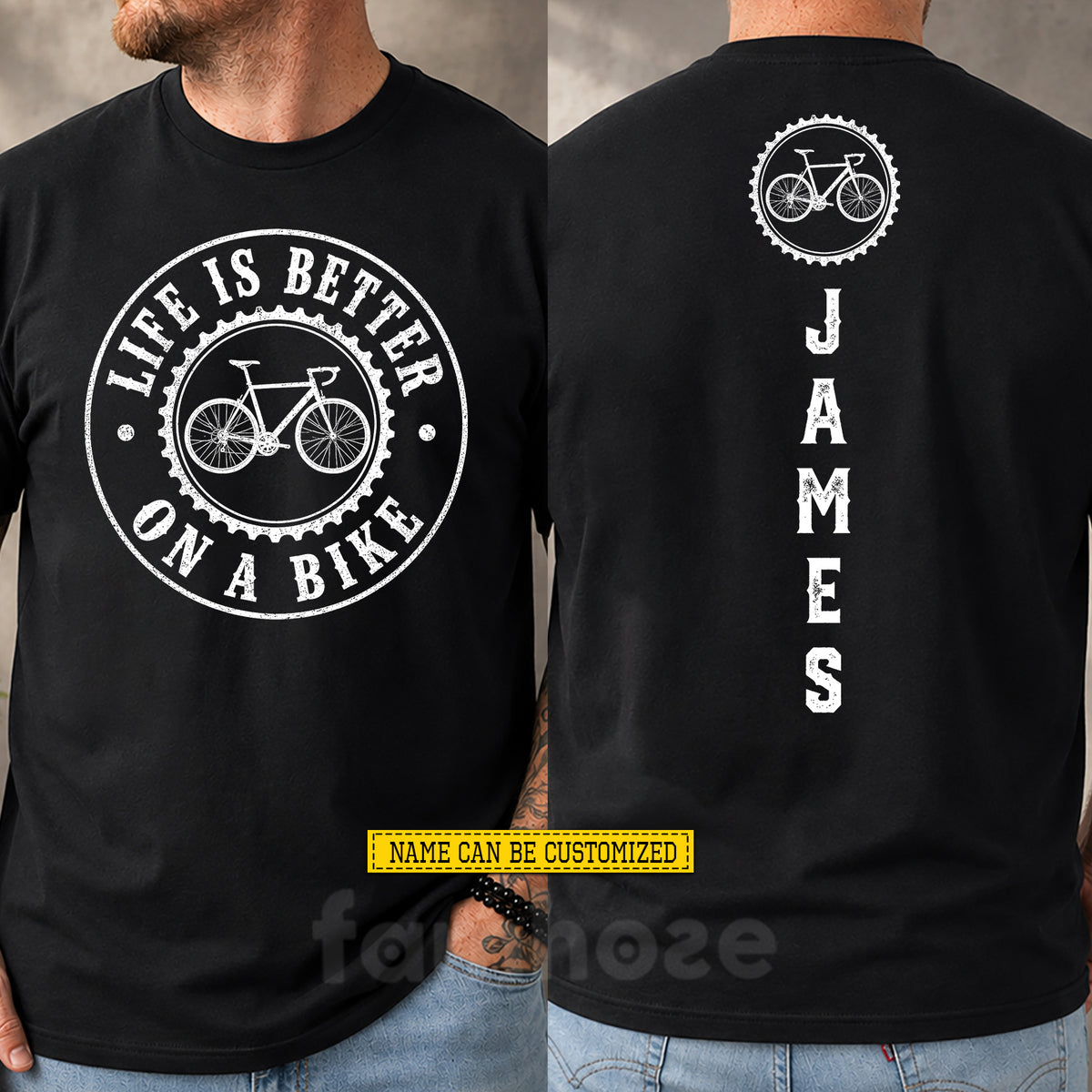 Personalized Cycling Two-sided T-shirt, Life Is Better On A Bike Sport Tees Gift For Cycling Lover