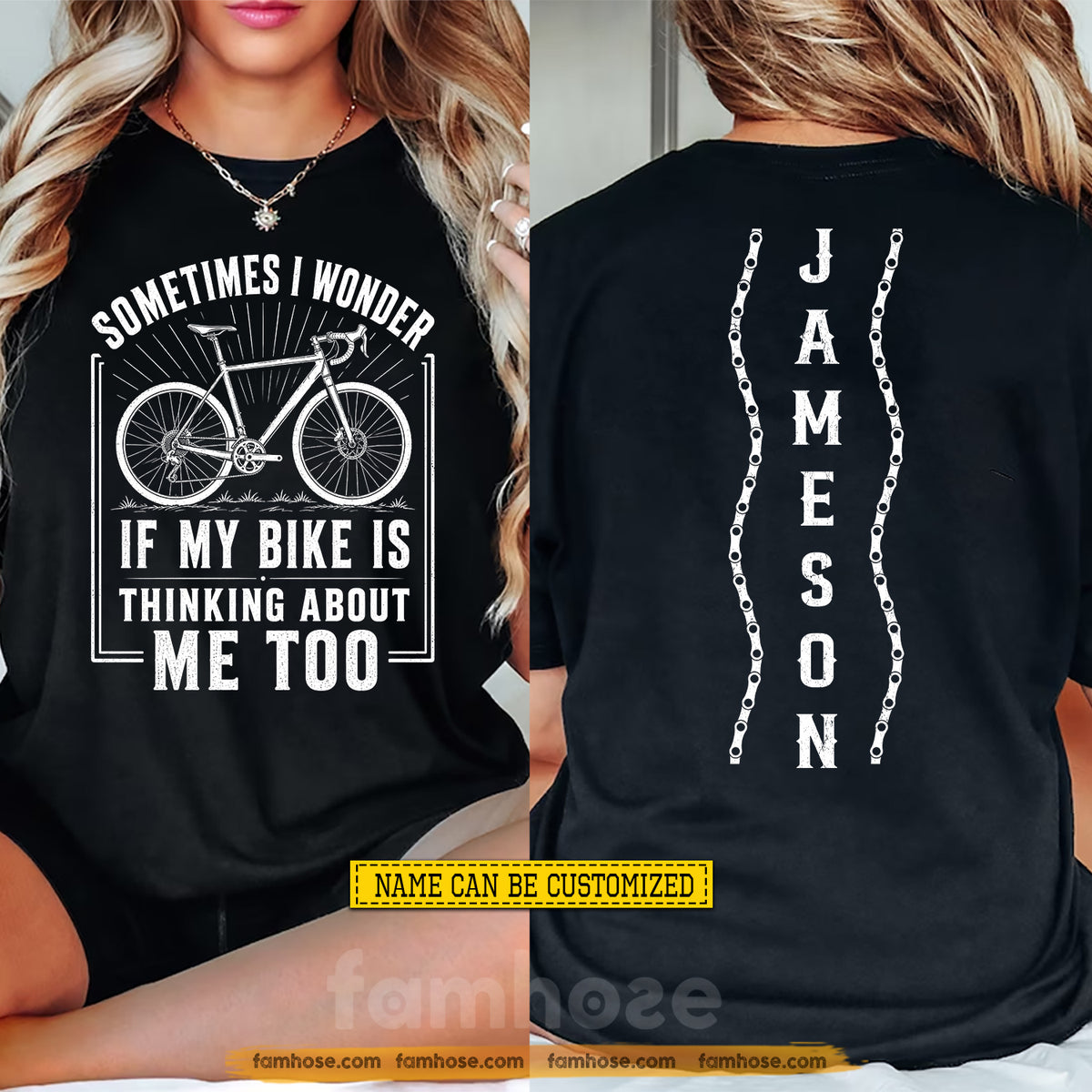 Personalized Cycling Two-sided T-shirt, Sometimes I Wonder Sport Tees Gift For Cycling Lover
