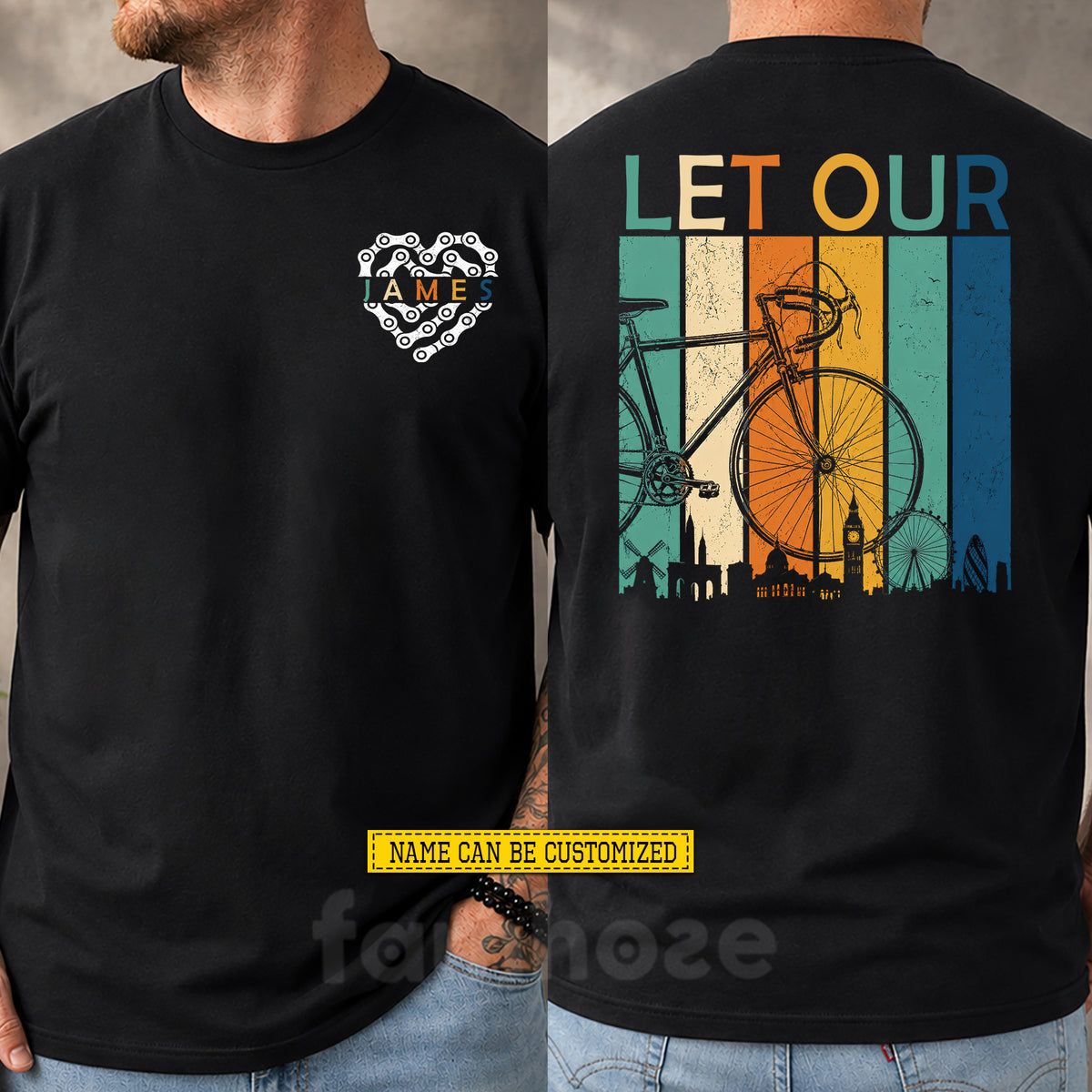 Personalized Cycling Two-sided T-shirt, Let Our Sport Tees Gift For Cycling Lover