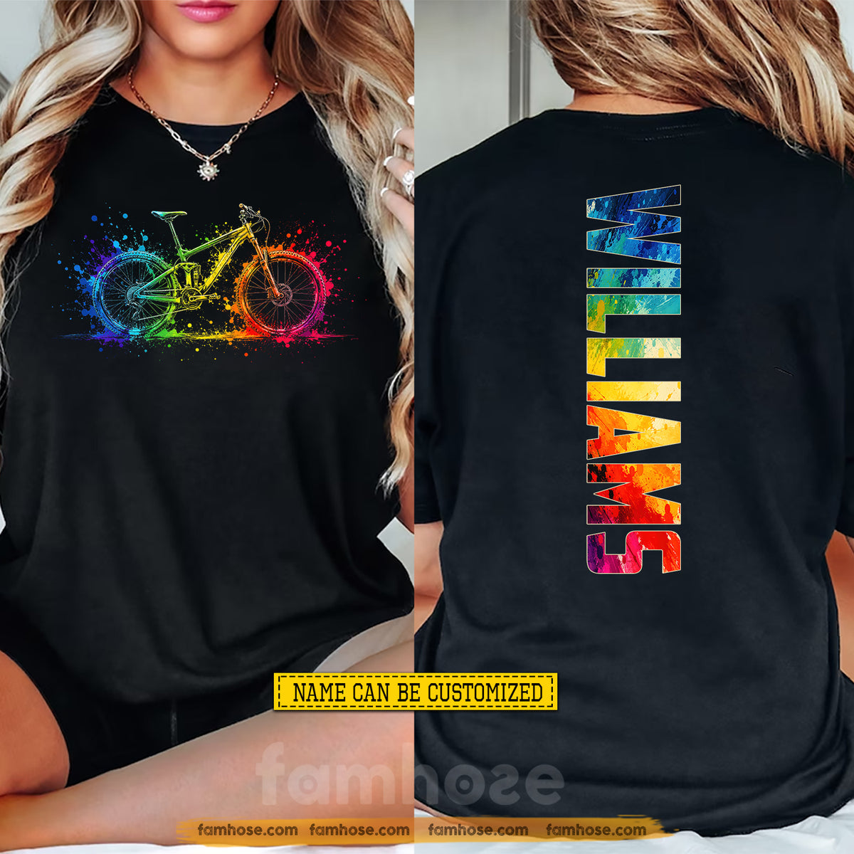 Funny Personalized Cycling Two-sided T-shirt, Ride In Full Color Sport Tees Gift For Cycling Lover