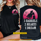 Personalized Barrel Racing Two-sided T-shirt, 3 Barrels 2 Hearts 1 Dream Tees Gift For Barrel Racing Lover