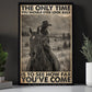 Cowgirl Riding Horse Canvas Painting, The Only Time You Should Ever Look Back Wall Art Decor, Poster Gift For Cowgirls